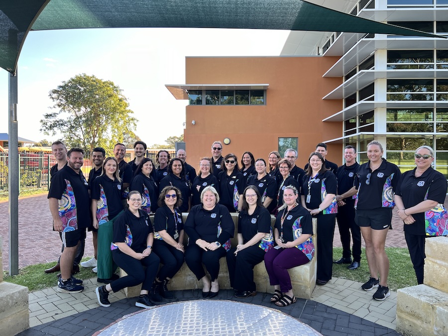La Salle College staff don new shirt for National Reconciliation Week